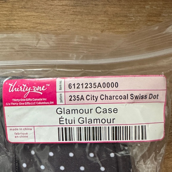 NWT Thirty-One Charcoal Swiss Dot Glamour Case - Picture 2 of 5
